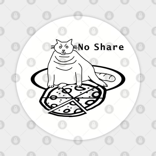 Chonk Cat Got Pizza Outline Magnet by ellenhenryart